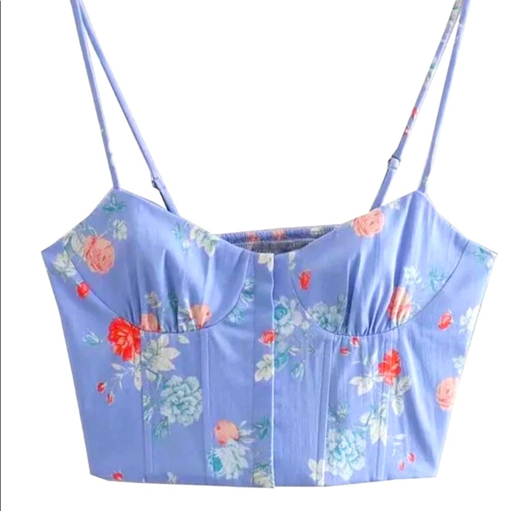Zara cropped corsetry inspired top